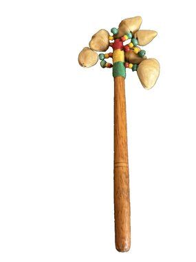 Handheld Nut Shell Shaker with Wood Handle Creative Easy to Learn Lightweight